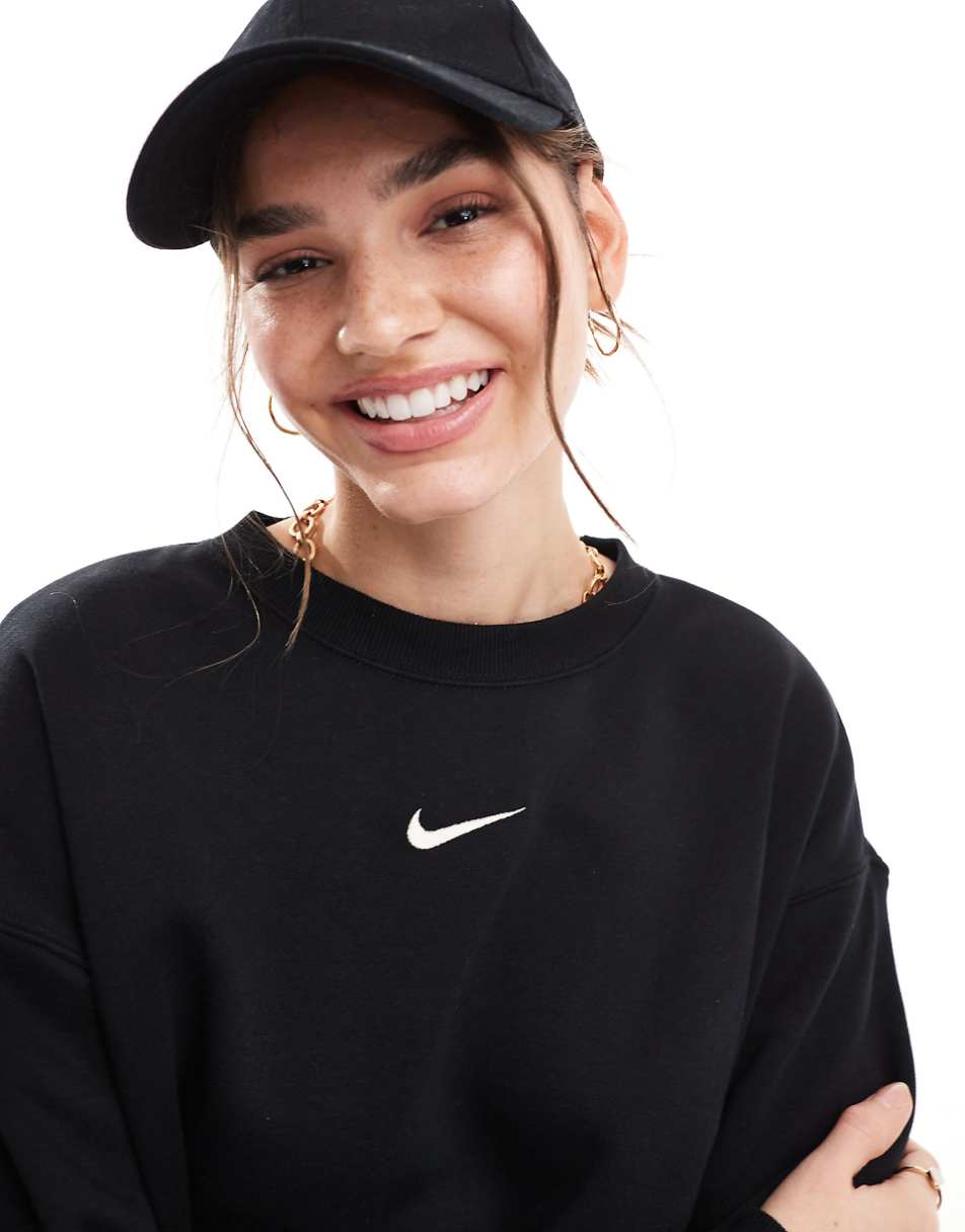Nike Phoenix Fleece oversized sweatshirt in black