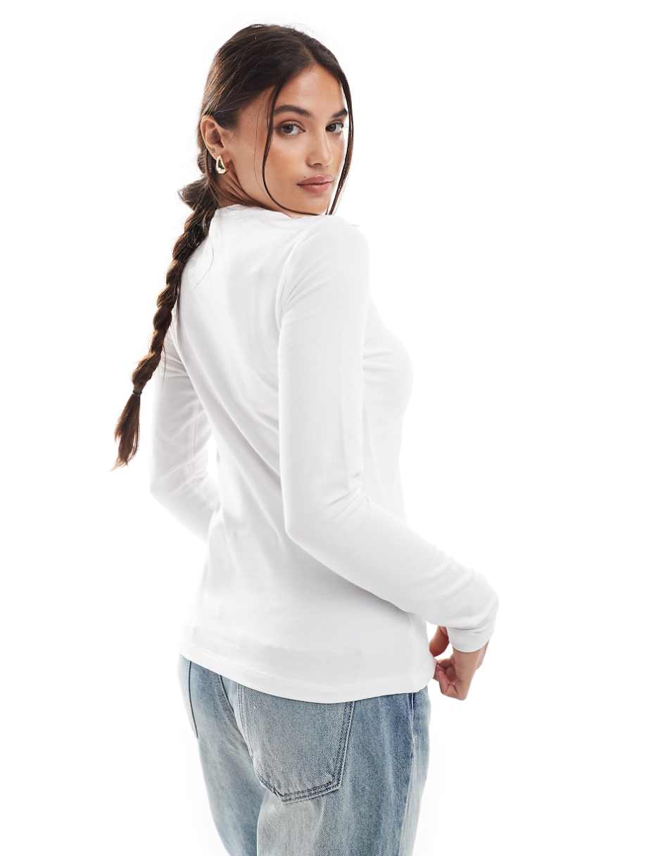 ASOS DESIGN ultimate slim fit T-shirt with long sleeves in cotton 2 pack SAVE