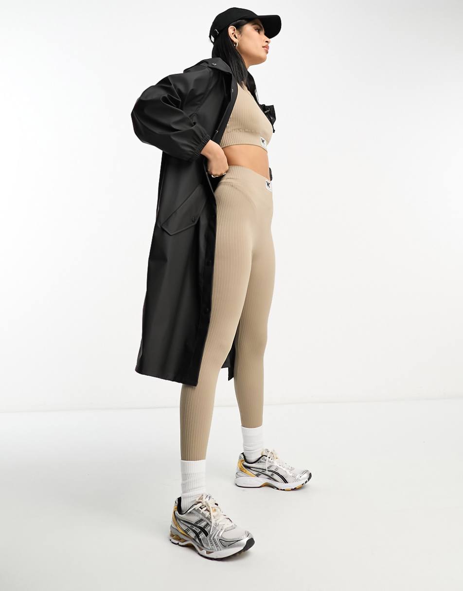 ASOS DESIGN rubberized rain parka coat in black