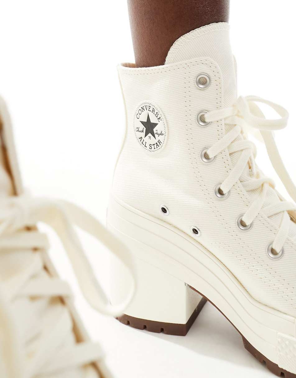 Converse Chuck Taylor 70s Hi Deluxe heeled sneakers in white
