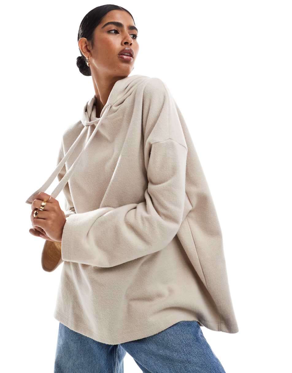 ASOS DESIGN super soft oversized hoodie in warm cream - part of a set