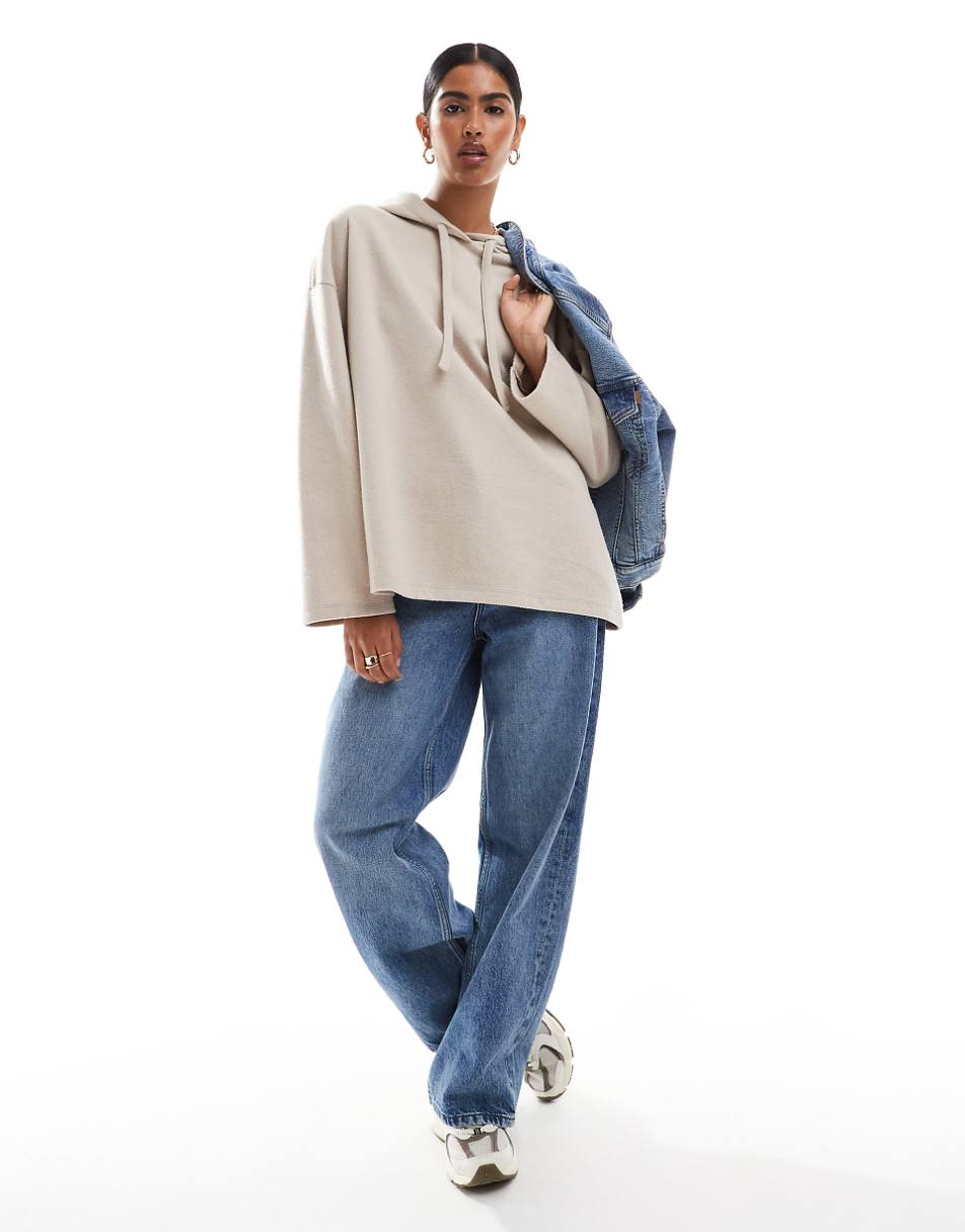 ASOS DESIGN super soft oversized hoodie in warm cream - part of a set