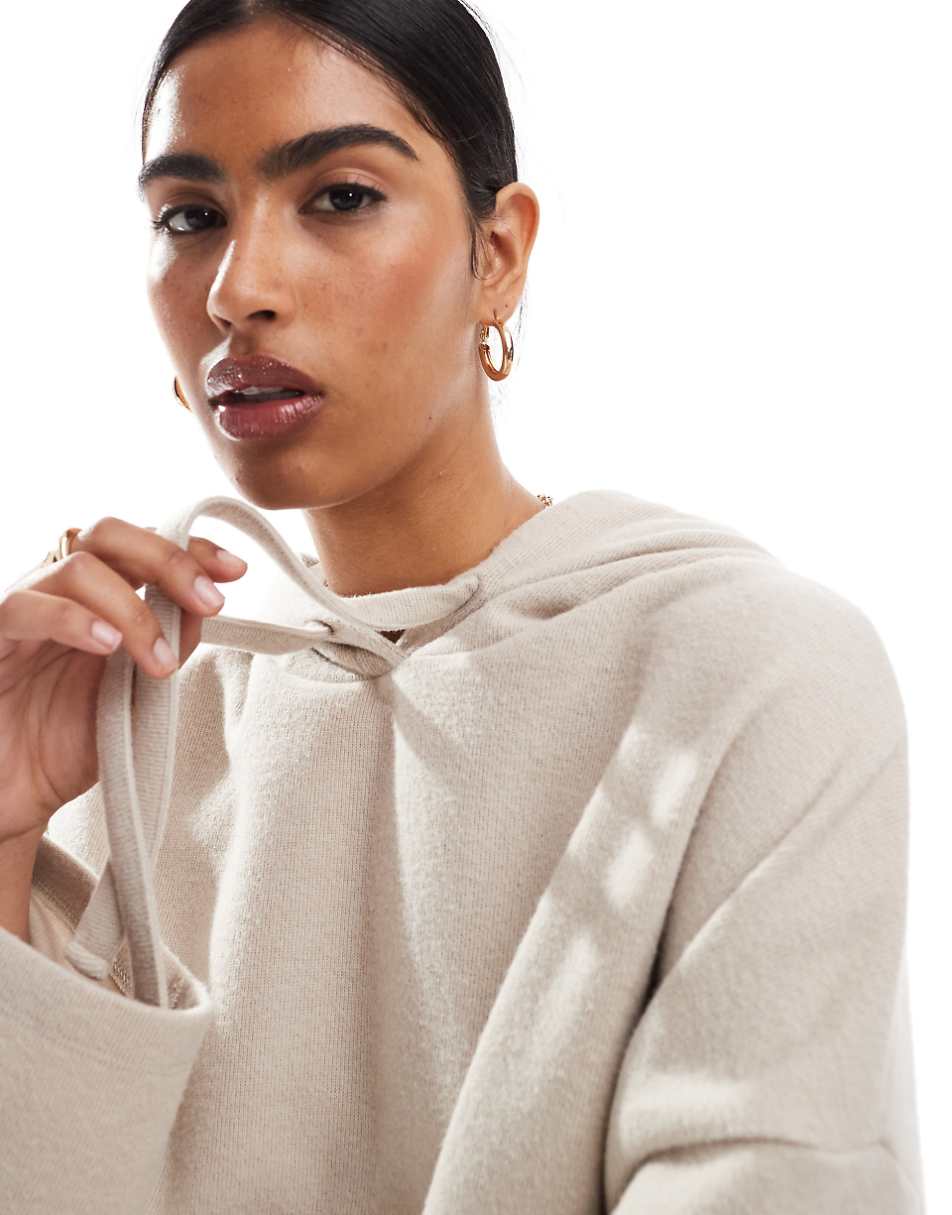 ASOS DESIGN super soft oversized hoodie in warm cream - part of a set