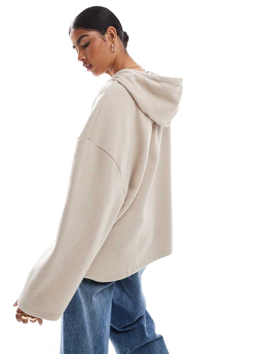 ASOS DESIGN super soft oversized hoodie in warm cream - part of a set