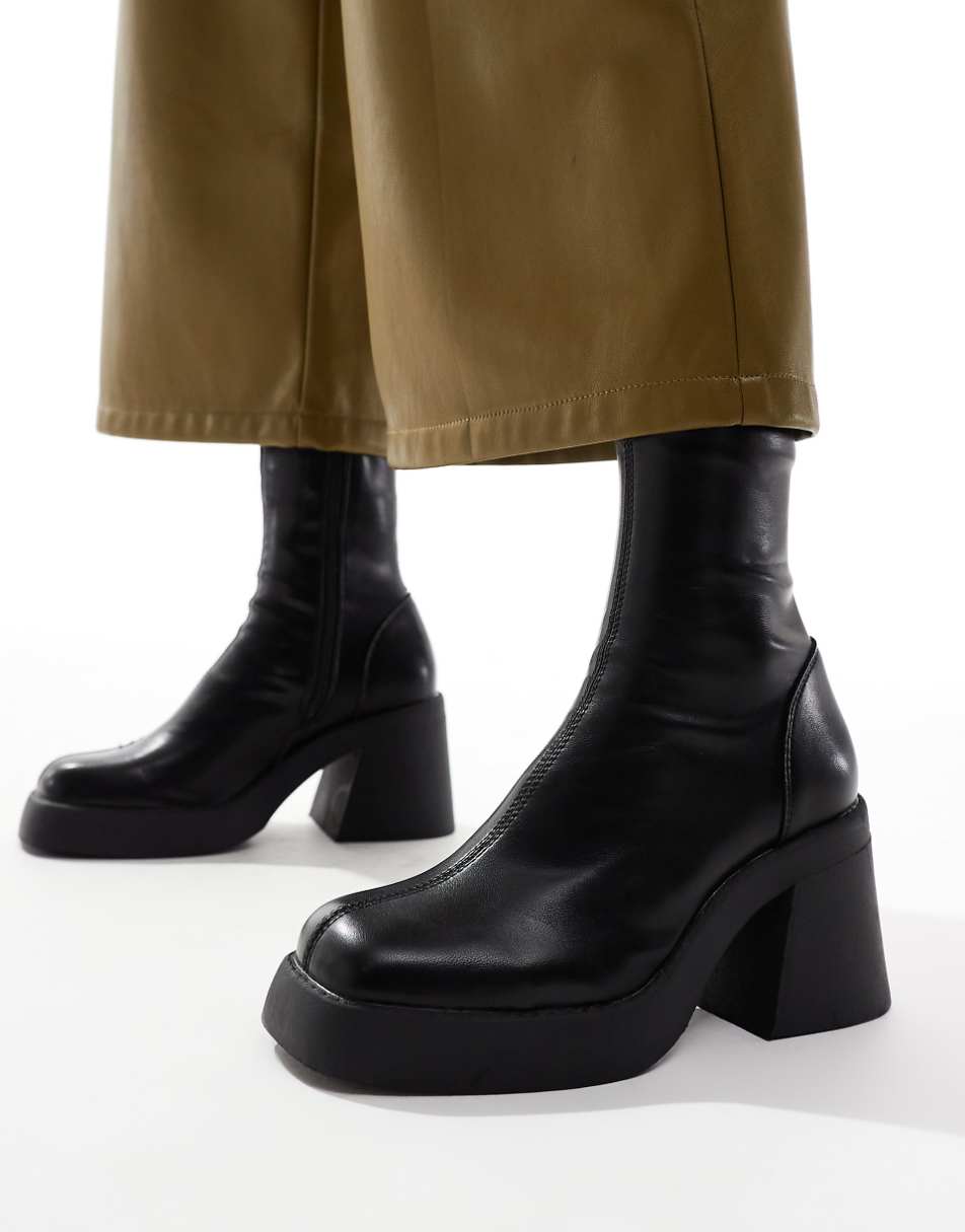 ASOS DESIGN Radiate mid-heel boots in black