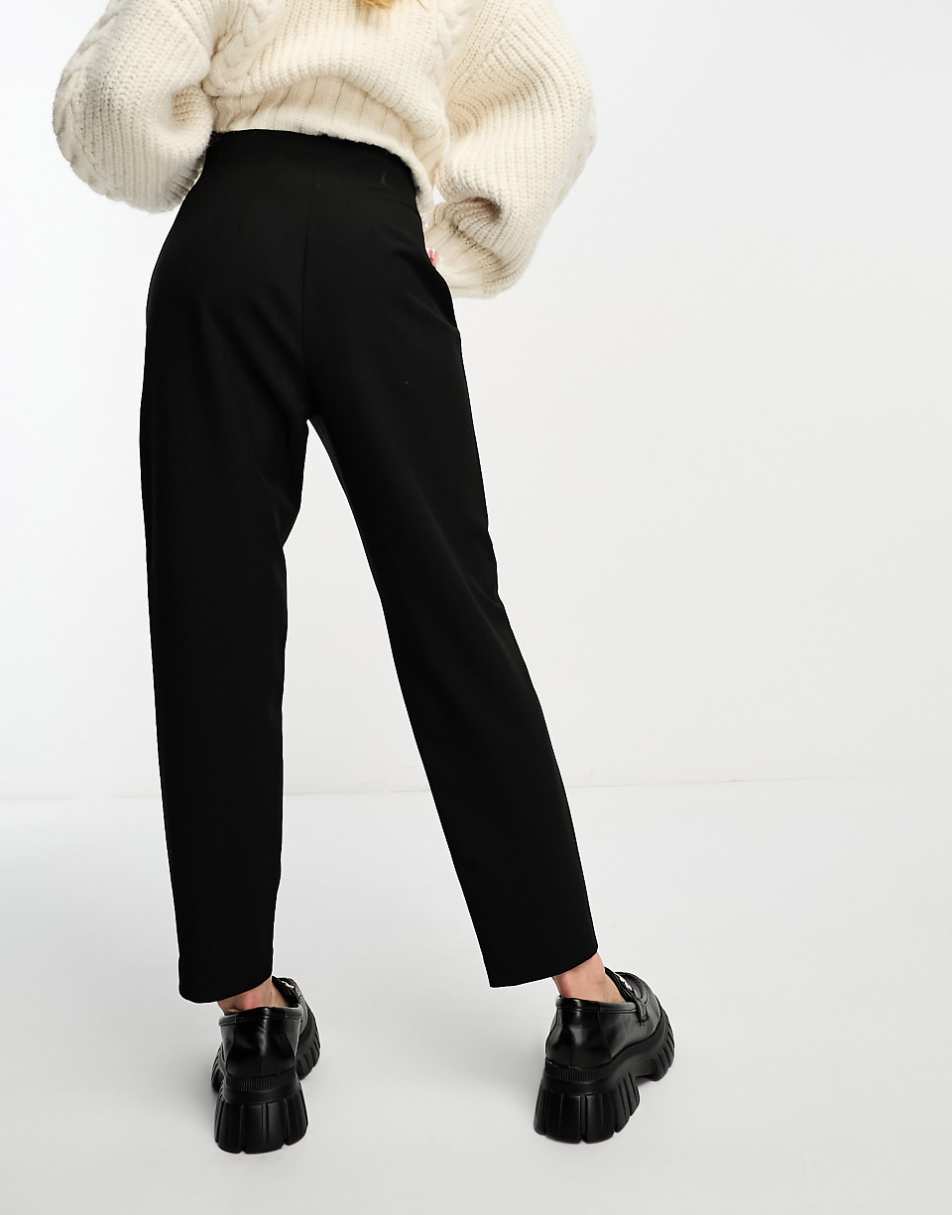 ASOS DESIGN tailored seamed waist pant in black