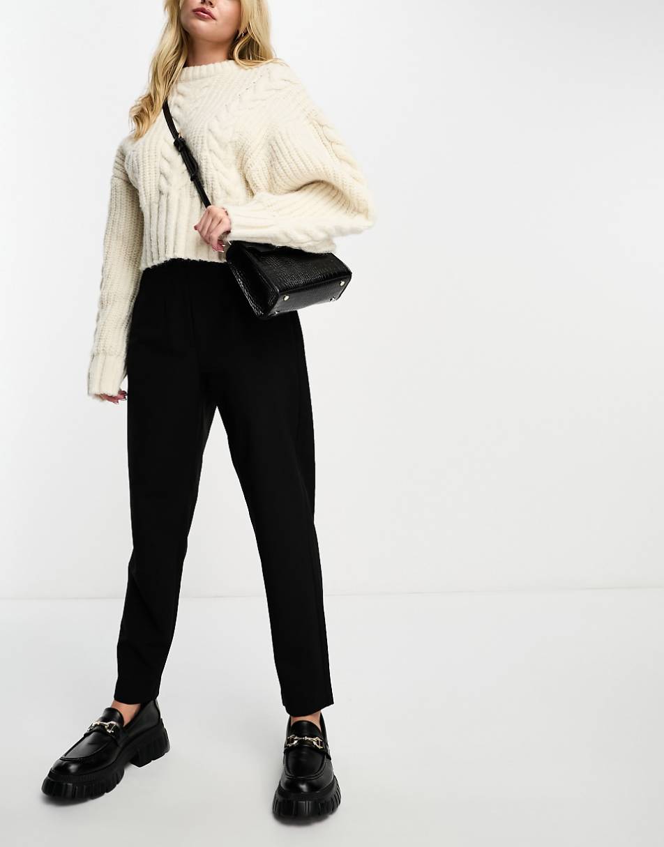ASOS DESIGN tailored seamed waist pant in black