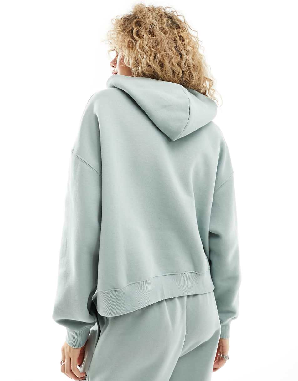 New Balance Linear Heritage brushed back hoodie in sage