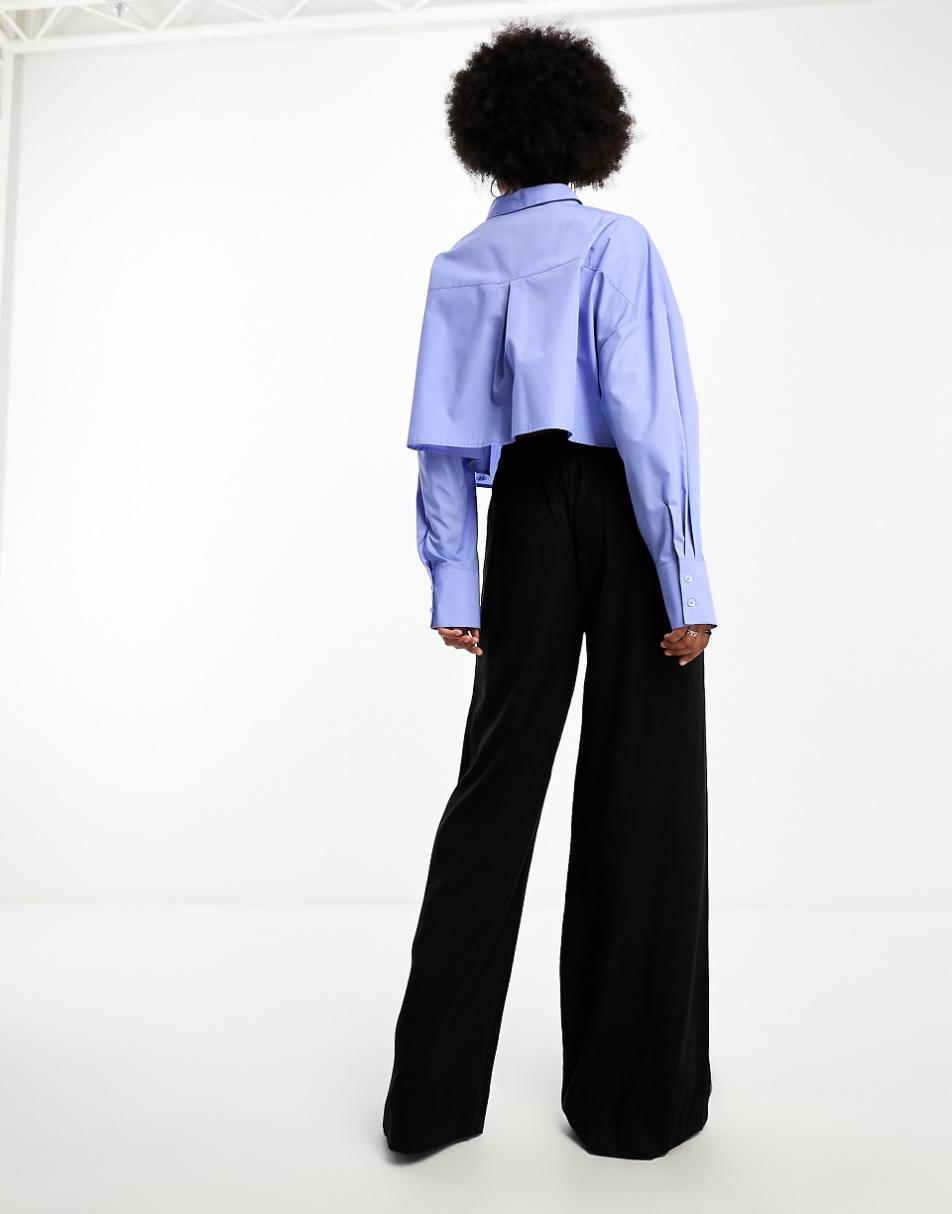 ASOS DESIGN Tall clean front wide leg pants in black