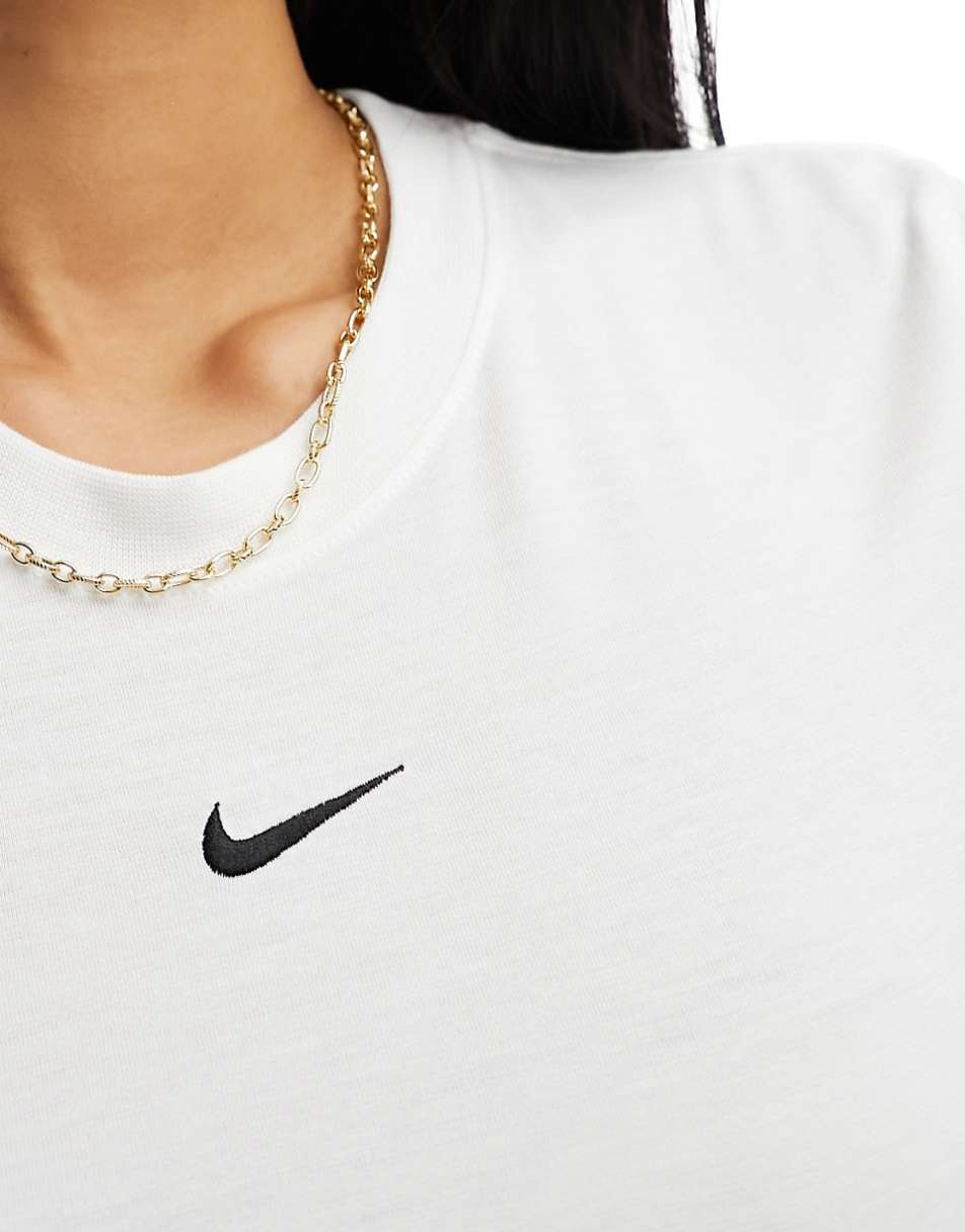 Nike essential slim cropped t-shirt in white