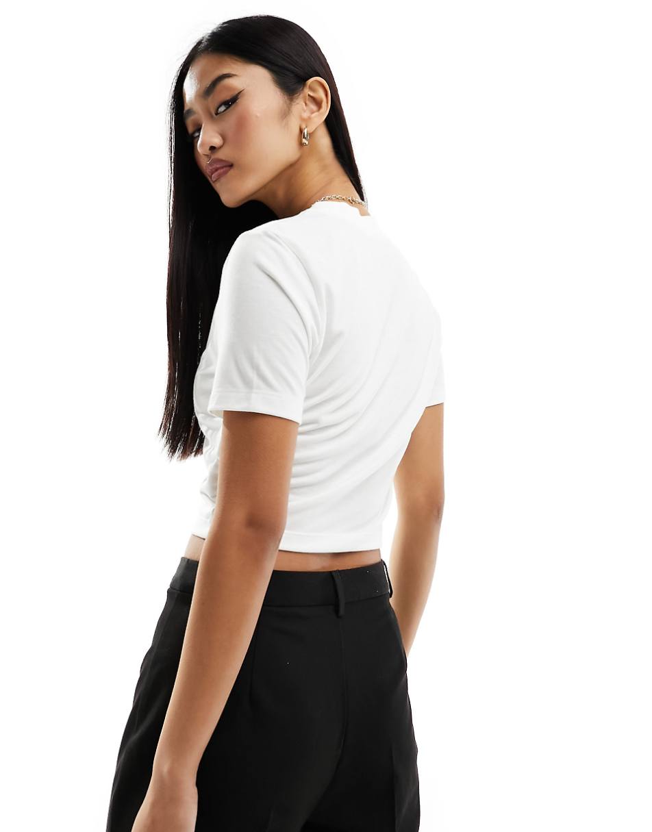 Nike essential slim cropped t-shirt in white