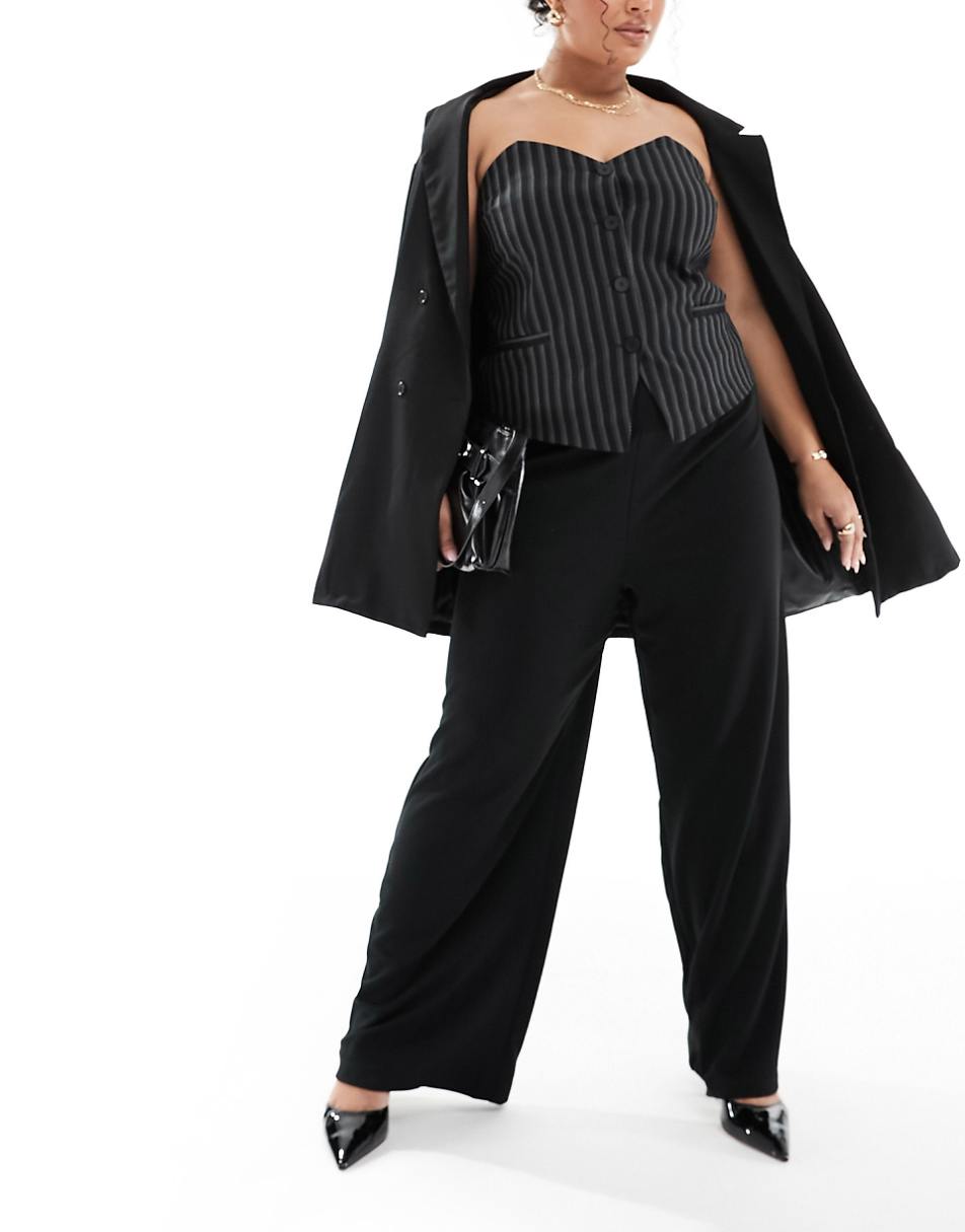ASOS DESIGN pull on tailored pant with piping in pink