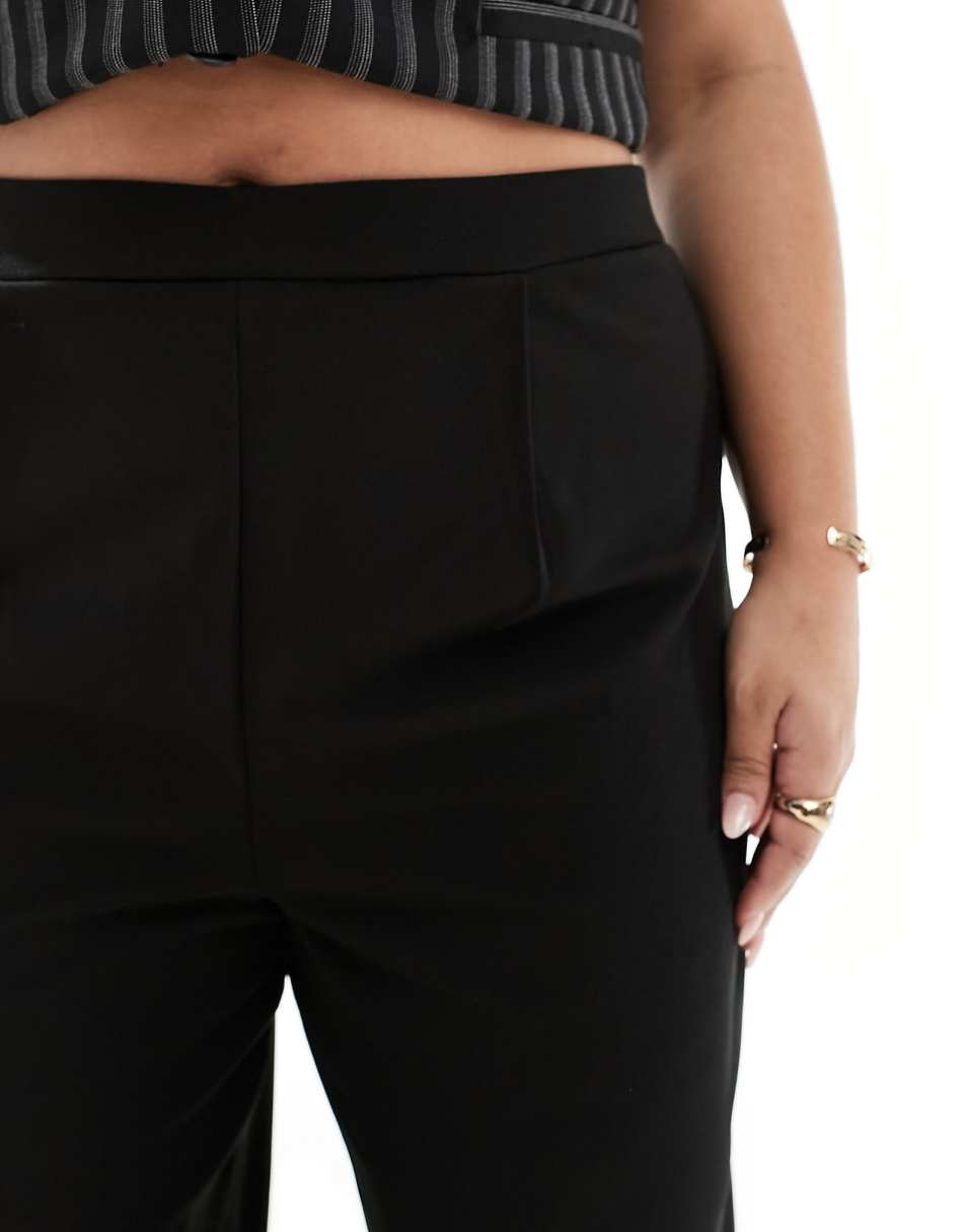ASOS DESIGN pull on tailored pant with piping in pink