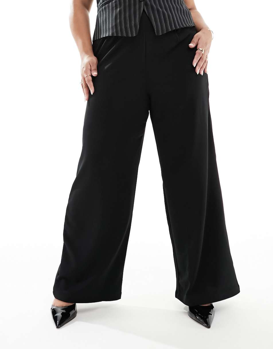 ASOS DESIGN pull on tailored pant with piping in pink