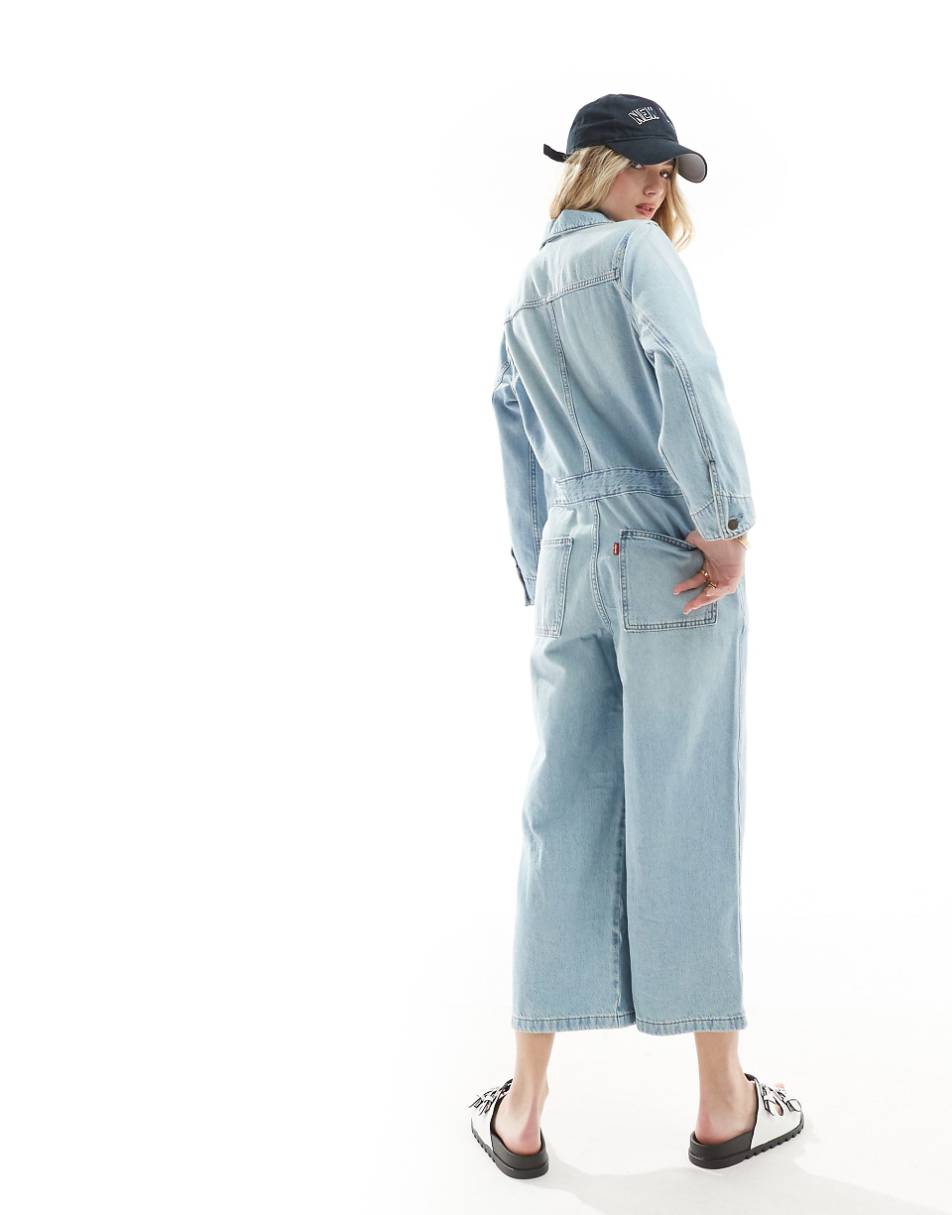 Levi's Iconic overall jumpsuit in light blue denim wash