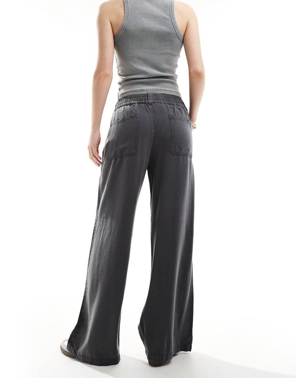 ASOS DESIGN pull on utility pants in washed black