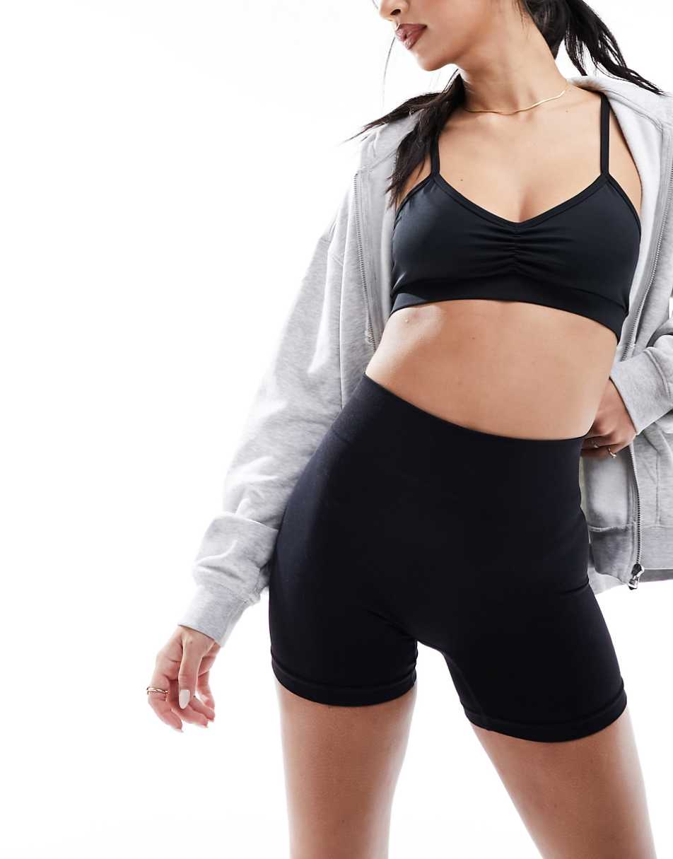 ASOS DESIGN seamless sculpting micro legging short in black