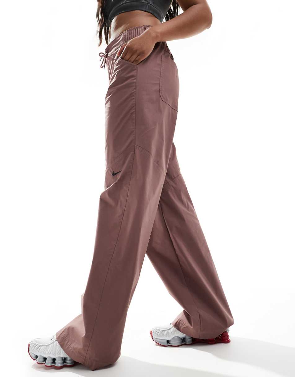 Nike essentials woven pants in purple