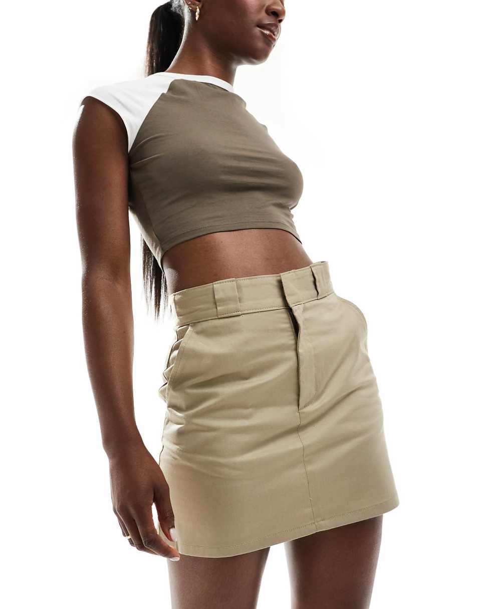 Dickies Work mini skirt in khaki