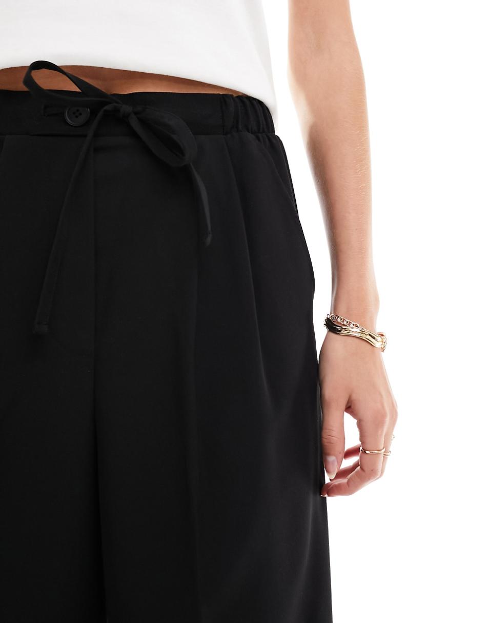 ASOS DESIGN Tall tailored pull on pants in black