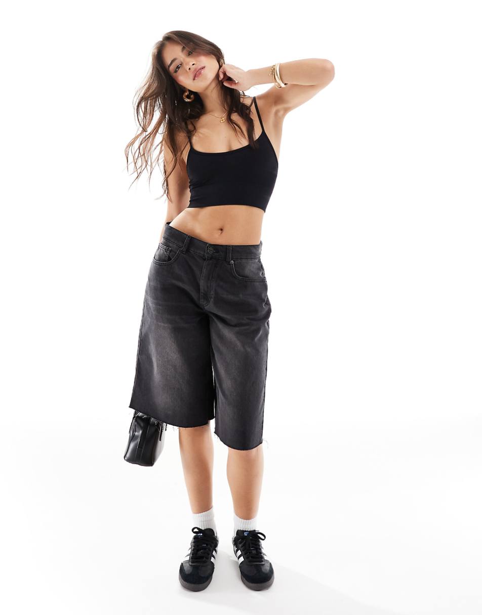 Miss Selfridge seamless bralette cami top in black