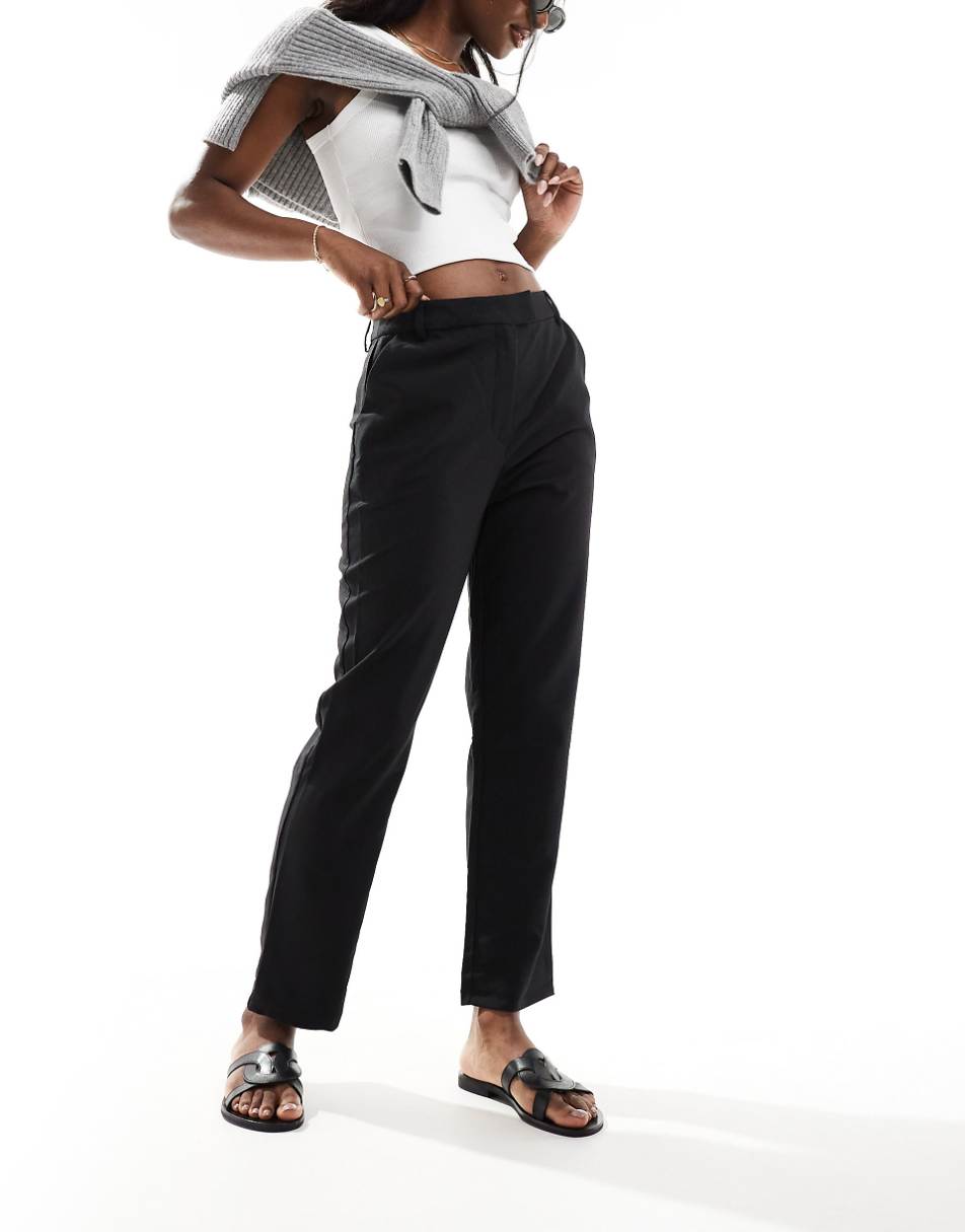 ASOS DESIGN tailored ankle length pants in black