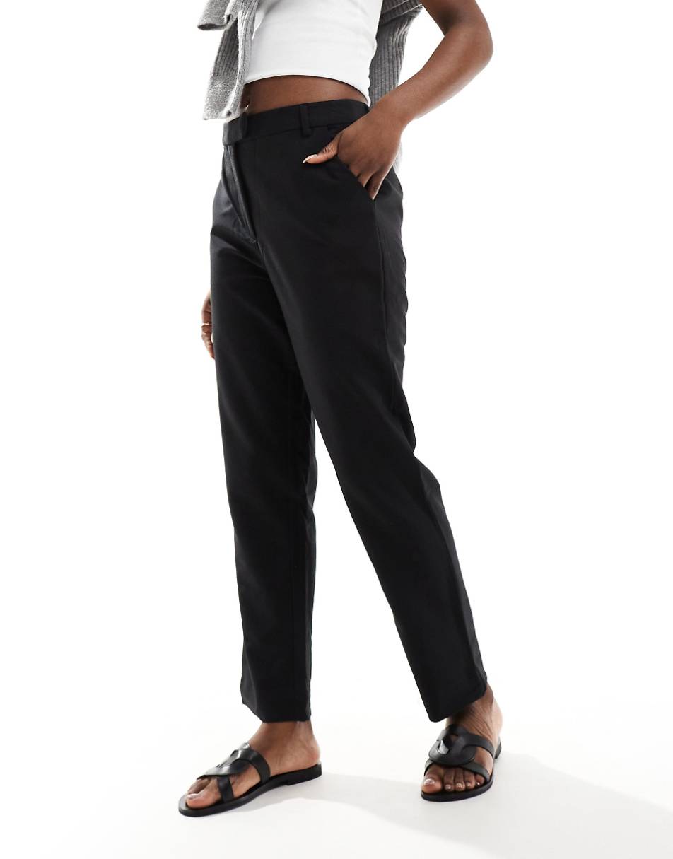 ASOS DESIGN tailored ankle length pants in black
