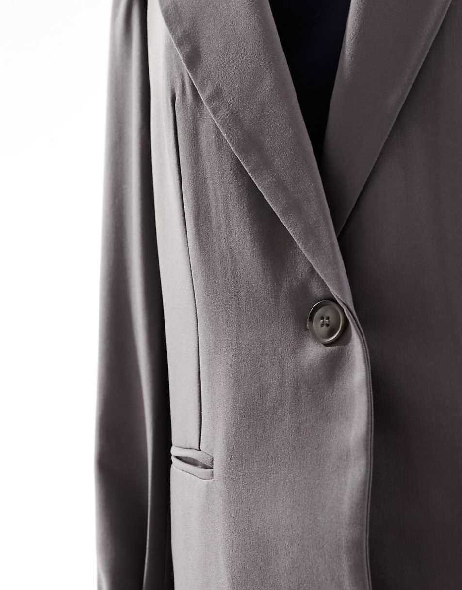 ASOS DESIGN single breasted blazer in gray