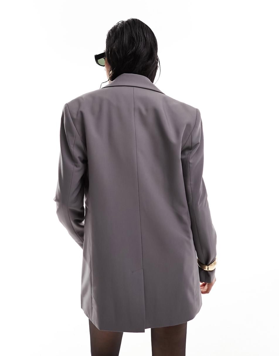ASOS DESIGN single breasted blazer in gray