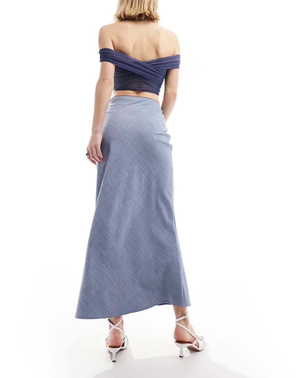 Emory Park slip maxi skirt in chambray