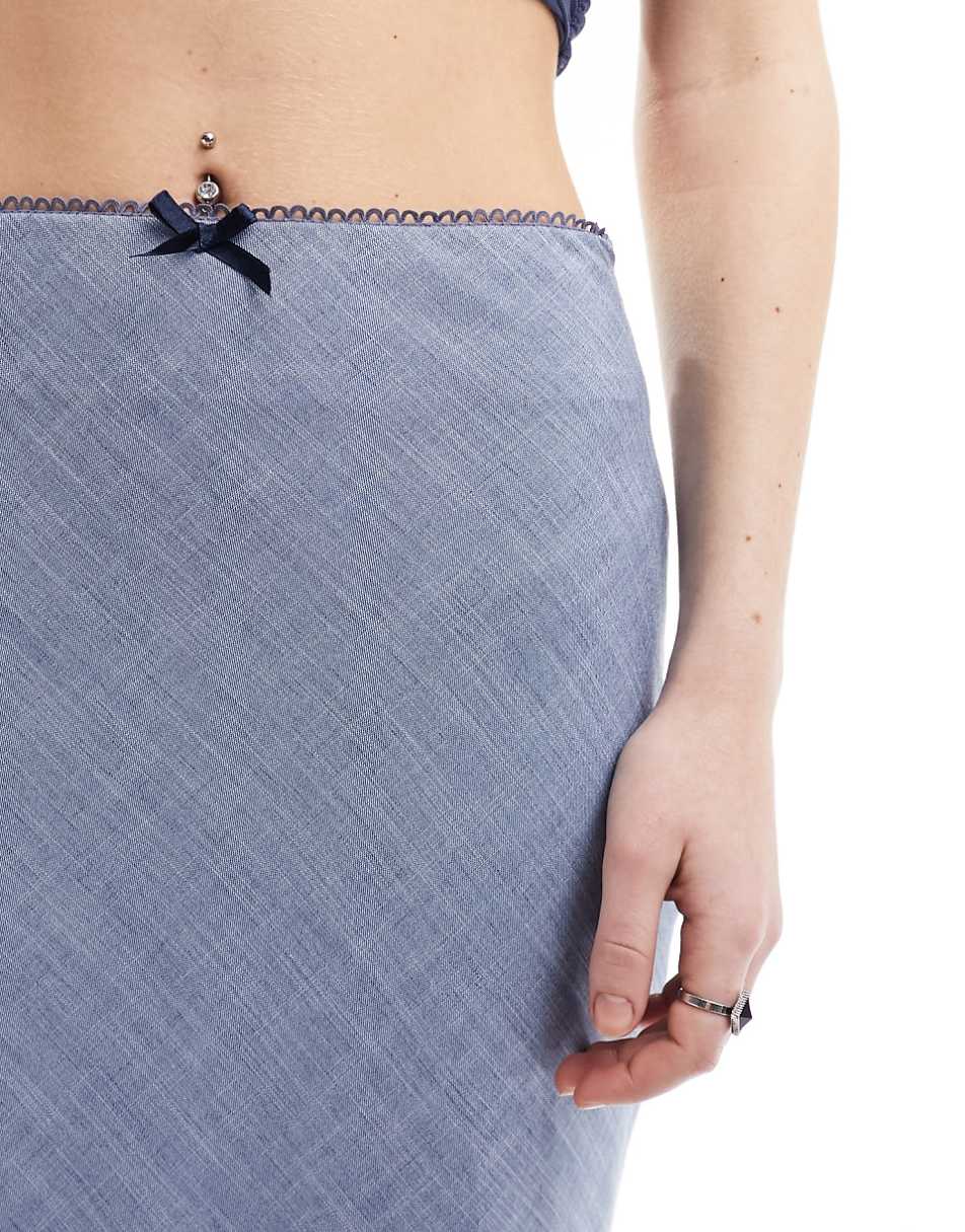 Emory Park slip maxi skirt in chambray