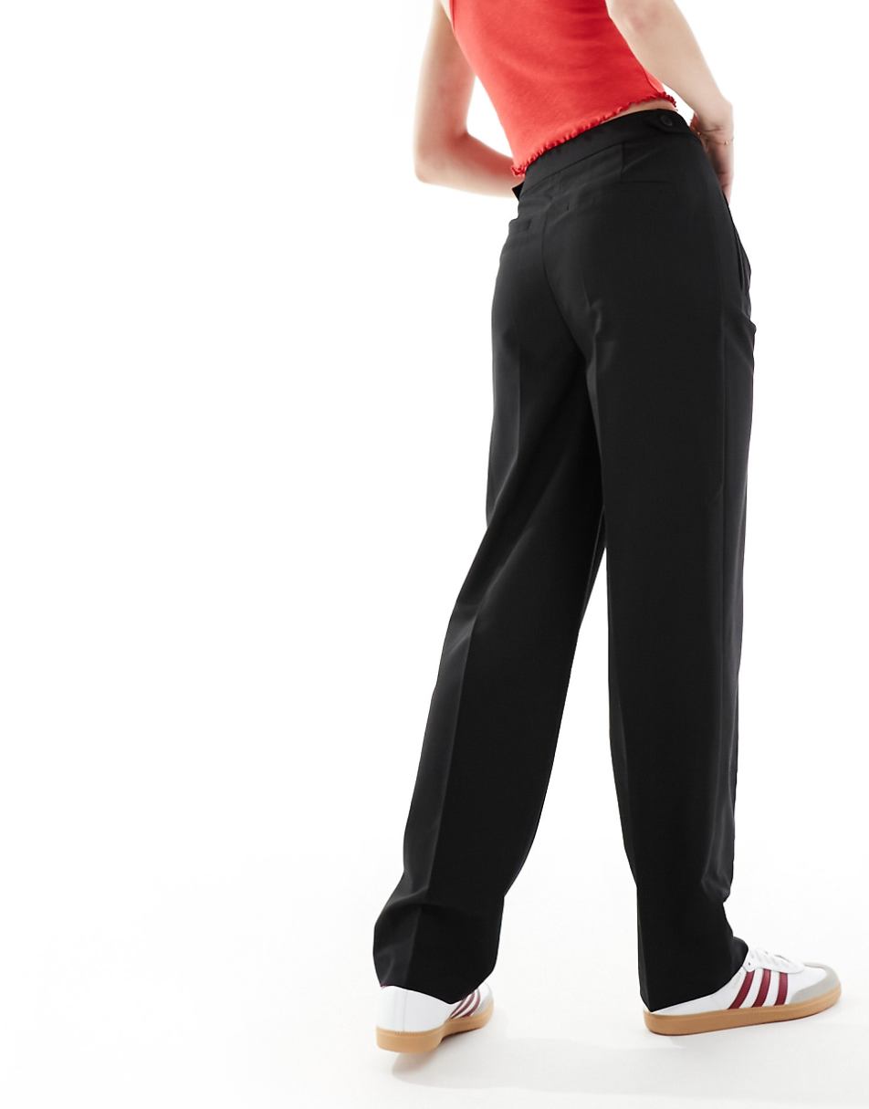ASOS DESIGN Tall tailored barrel leg pant in black