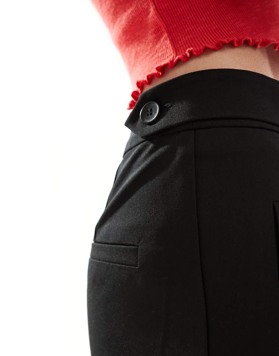 ASOS DESIGN Tall tailored barrel leg pant in black