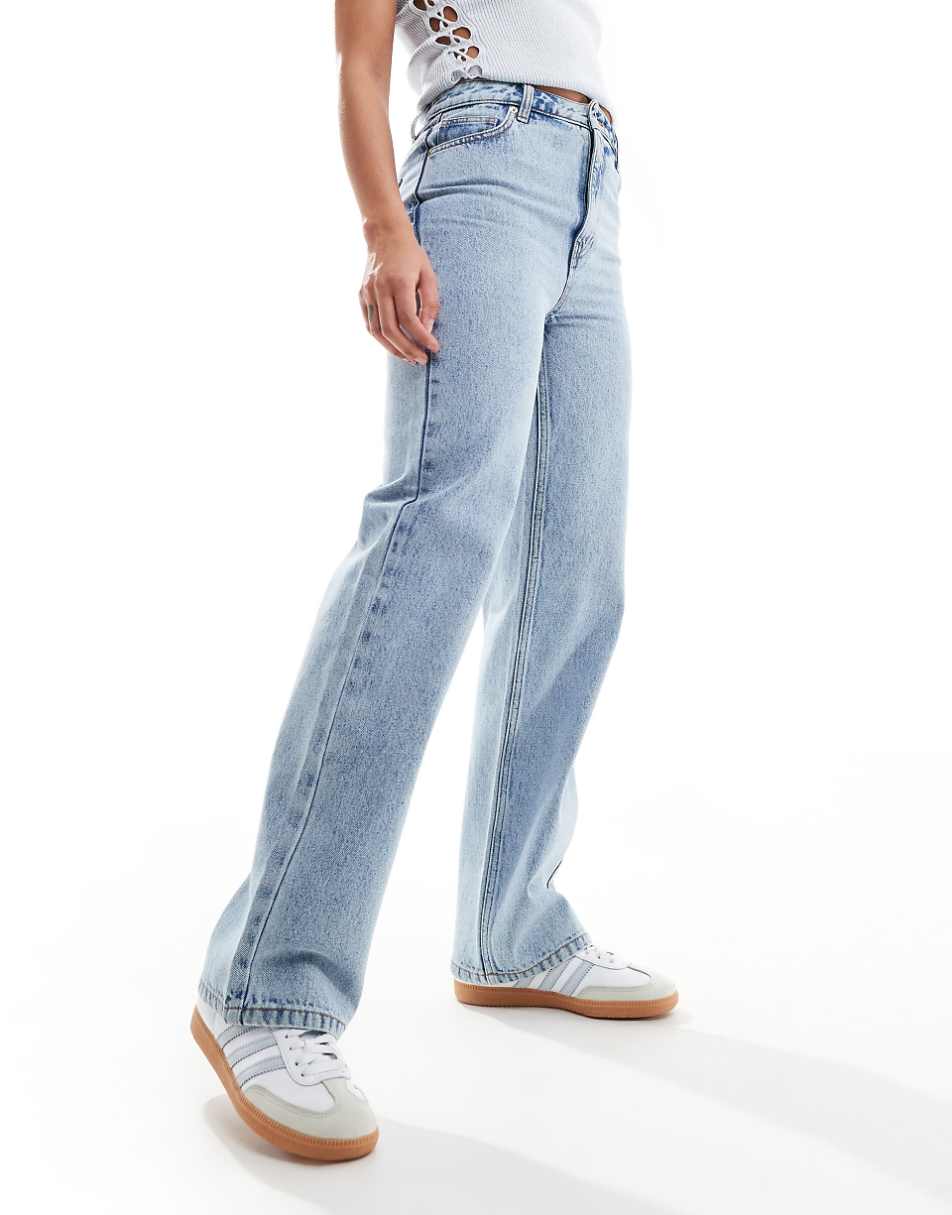 Miss Selfridge straight leg jeans in light bleach wash