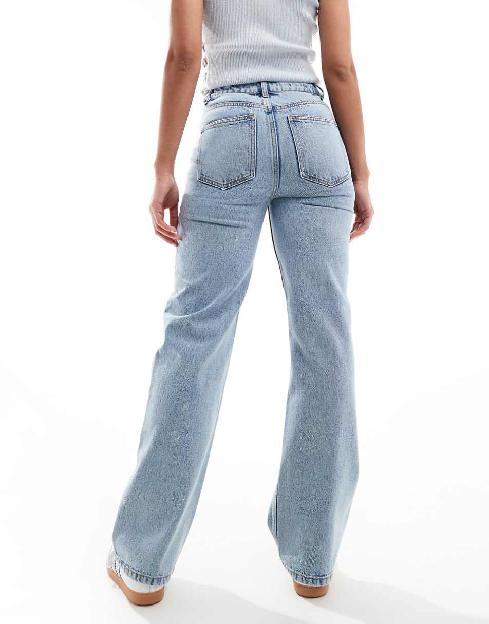 Miss Selfridge straight leg jeans in light bleach wash