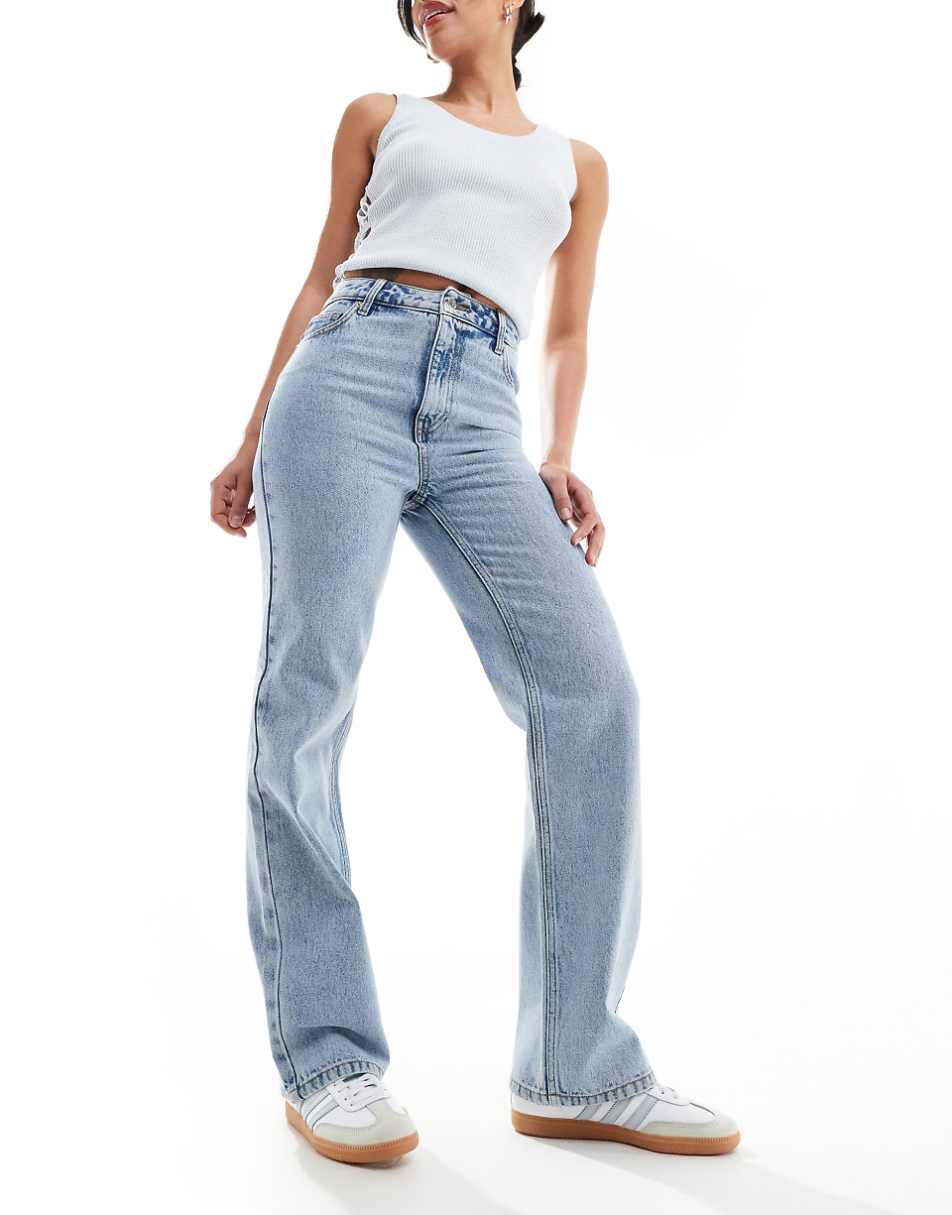 Miss Selfridge straight leg jeans in light bleach wash