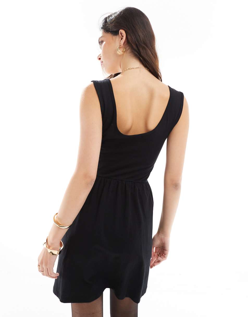 ASOS DESIGN scoop neck mini dress in black