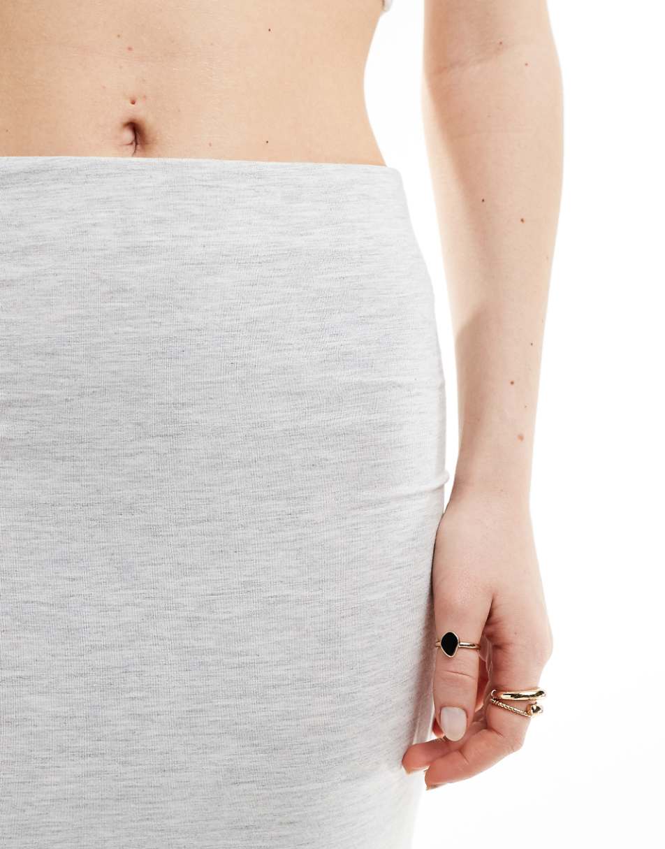 Miss Selfridge low rise maxi skirt in gray heather