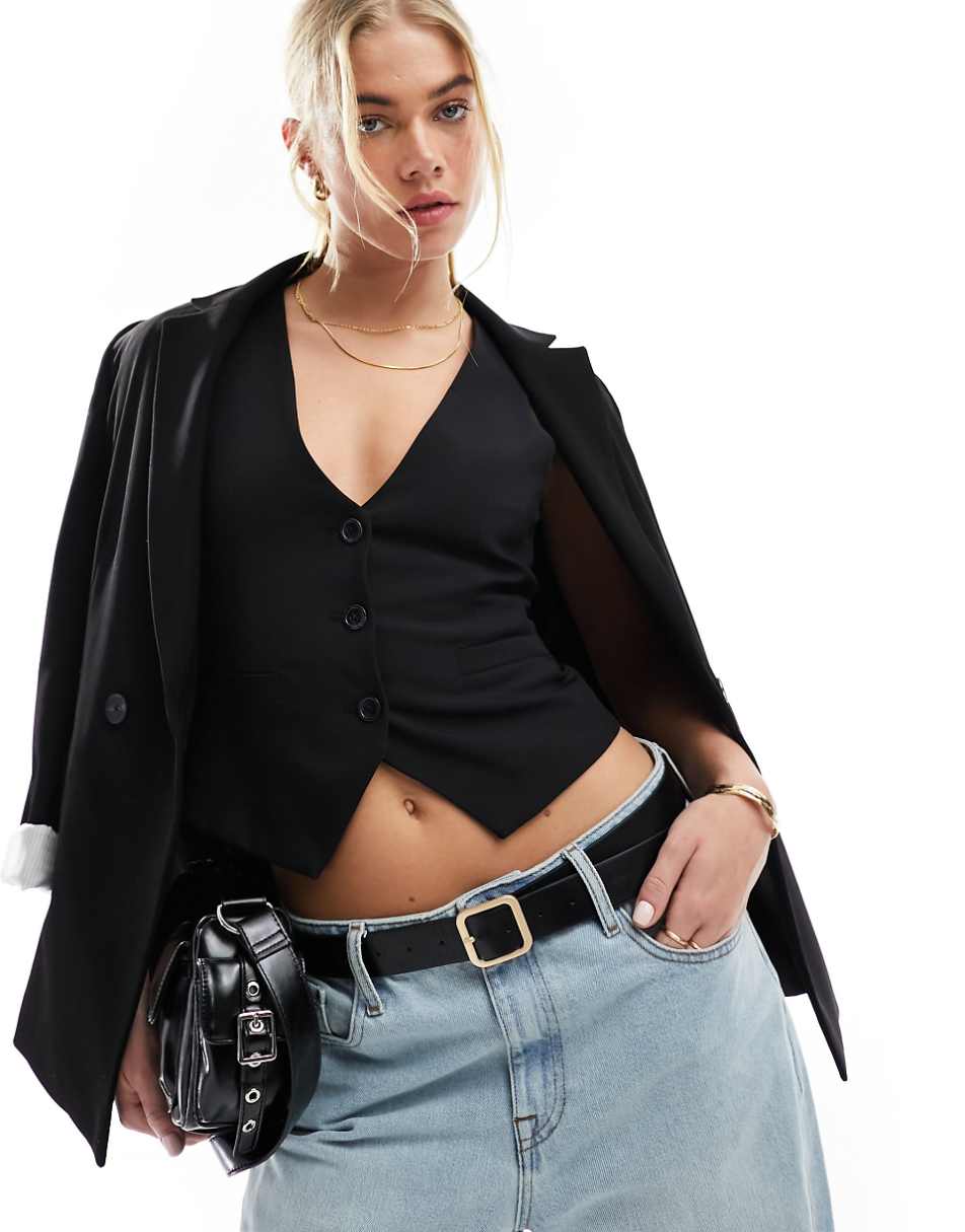 ASOS DESIGN tailored vest in black