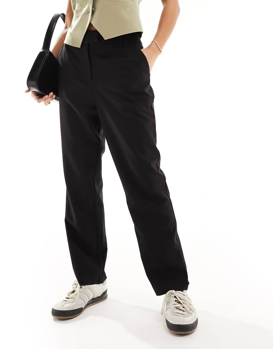 ASOS DESIGN Petite tailored ankle length pants in black