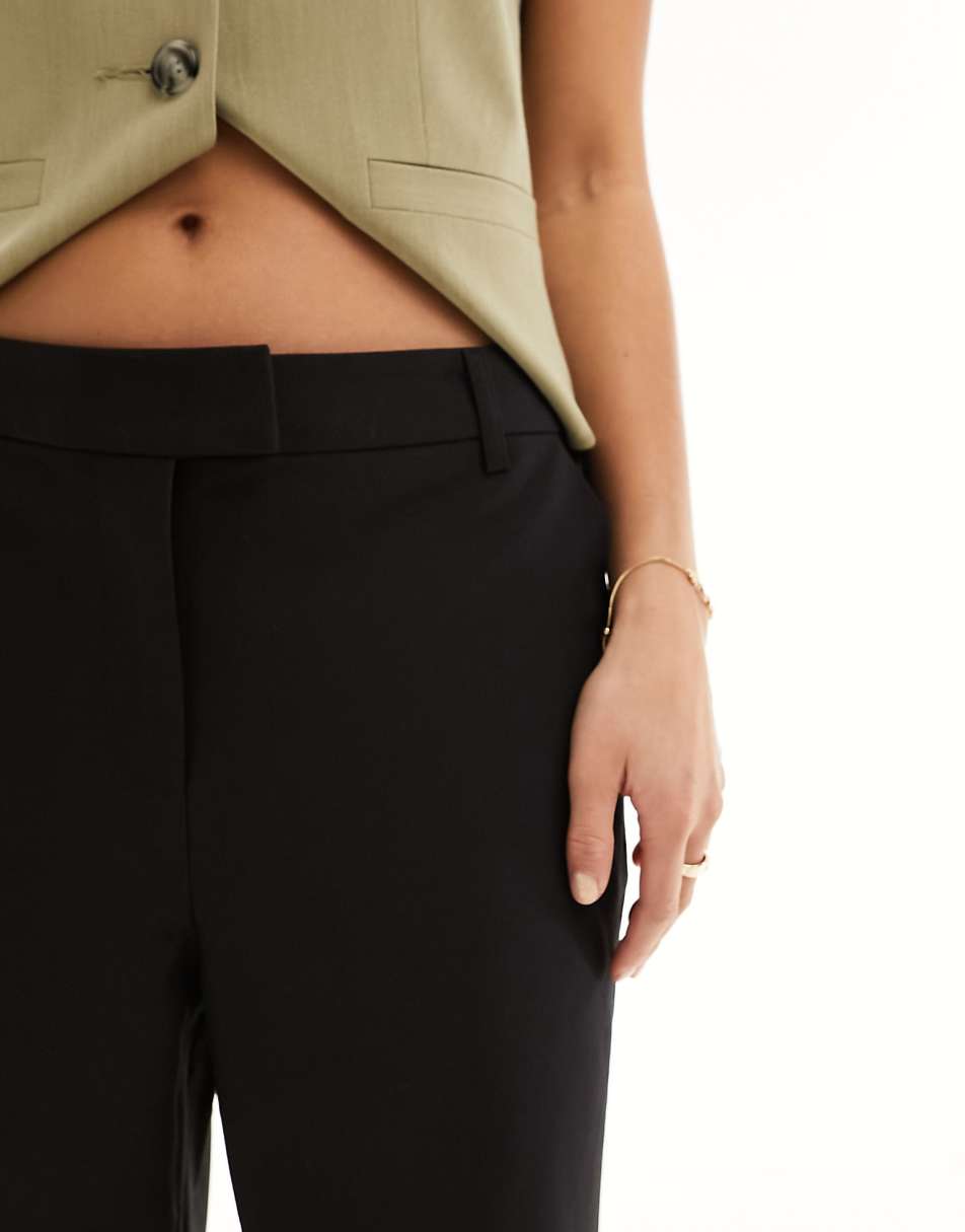 ASOS DESIGN Petite tailored ankle length pants in black