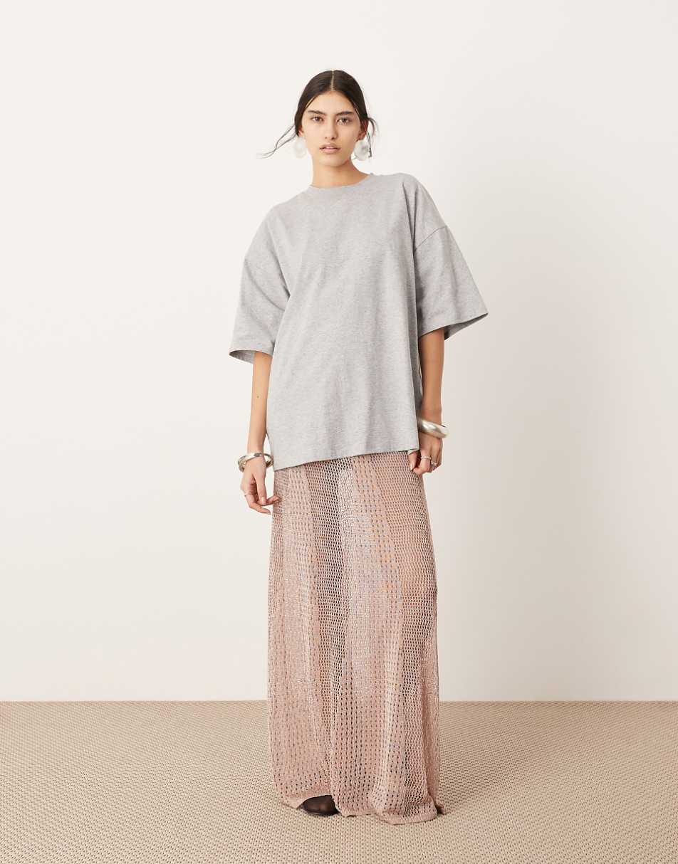 ASOS EDITION oversized premium T- shirt in gray heather