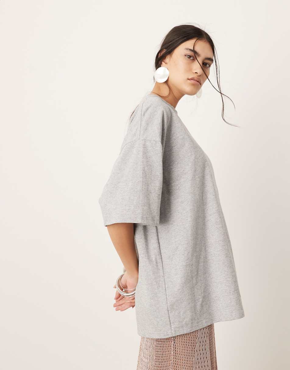 ASOS EDITION oversized premium T- shirt in gray heather