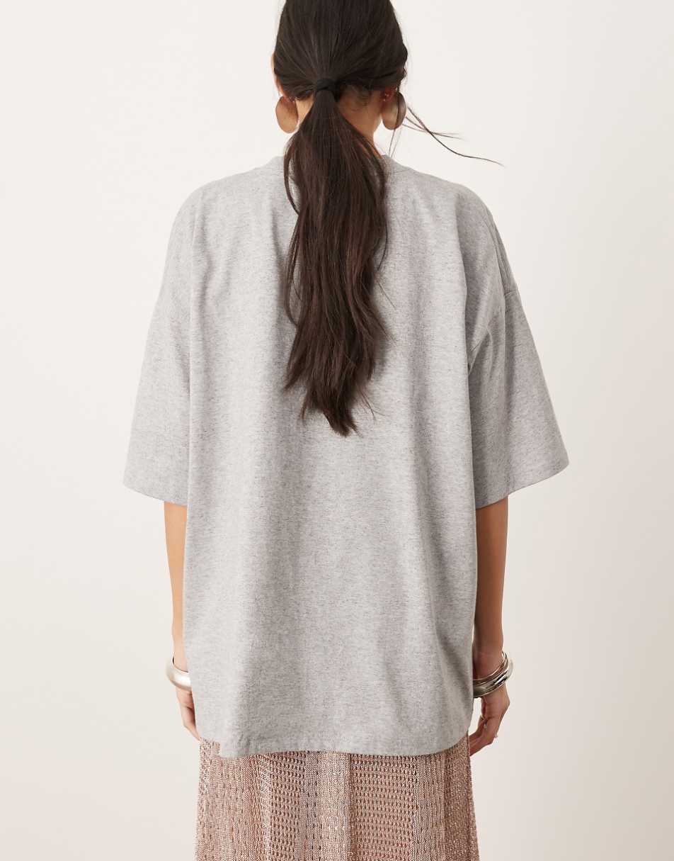 ASOS EDITION oversized premium T- shirt in gray heather