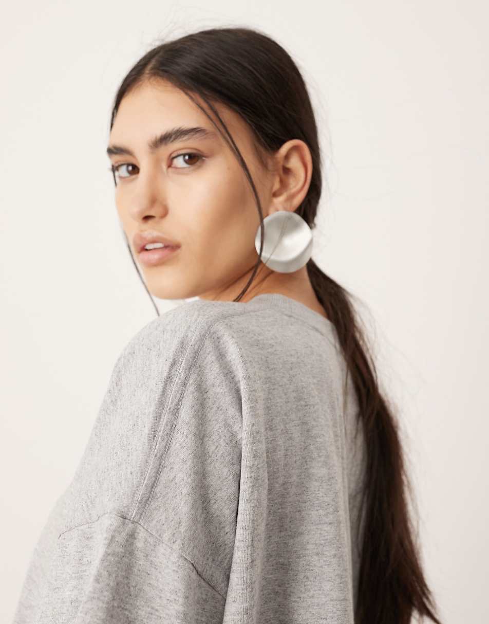 ASOS EDITION oversized premium T- shirt in gray heather