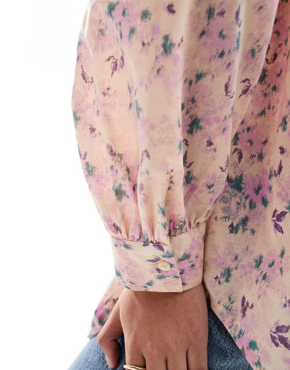 Miss Selfridge oversized shirt in floral print