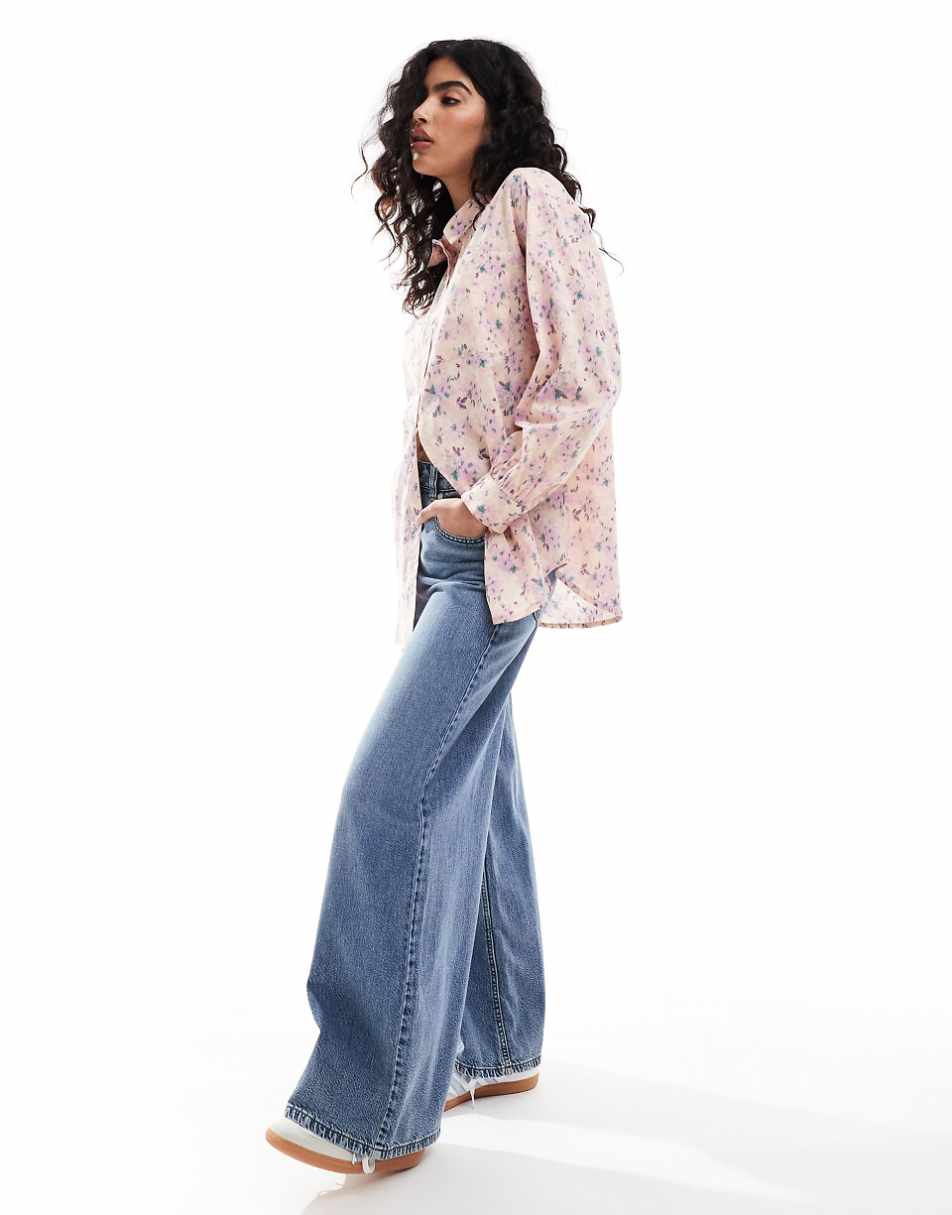 Miss Selfridge oversized shirt in floral print