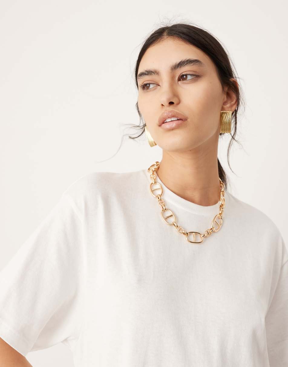 ASOS EDITION premium t-shirt maxi dress with pockets in white
