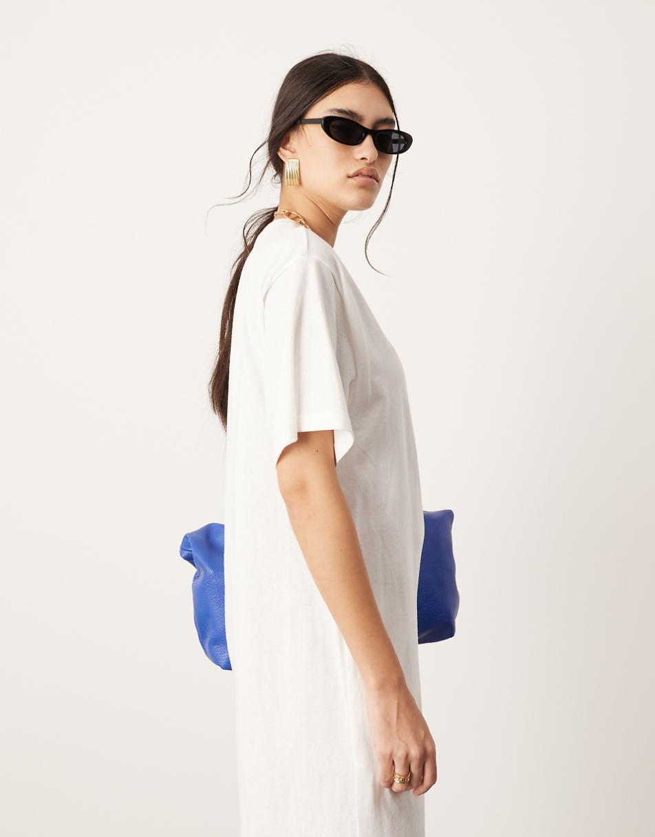 ASOS EDITION premium t-shirt maxi dress with pockets in white
