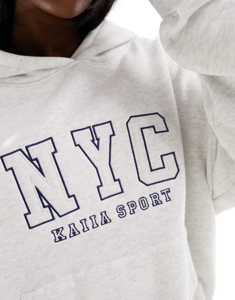 Kaiia sport NYC oversized hoodie in gray heather